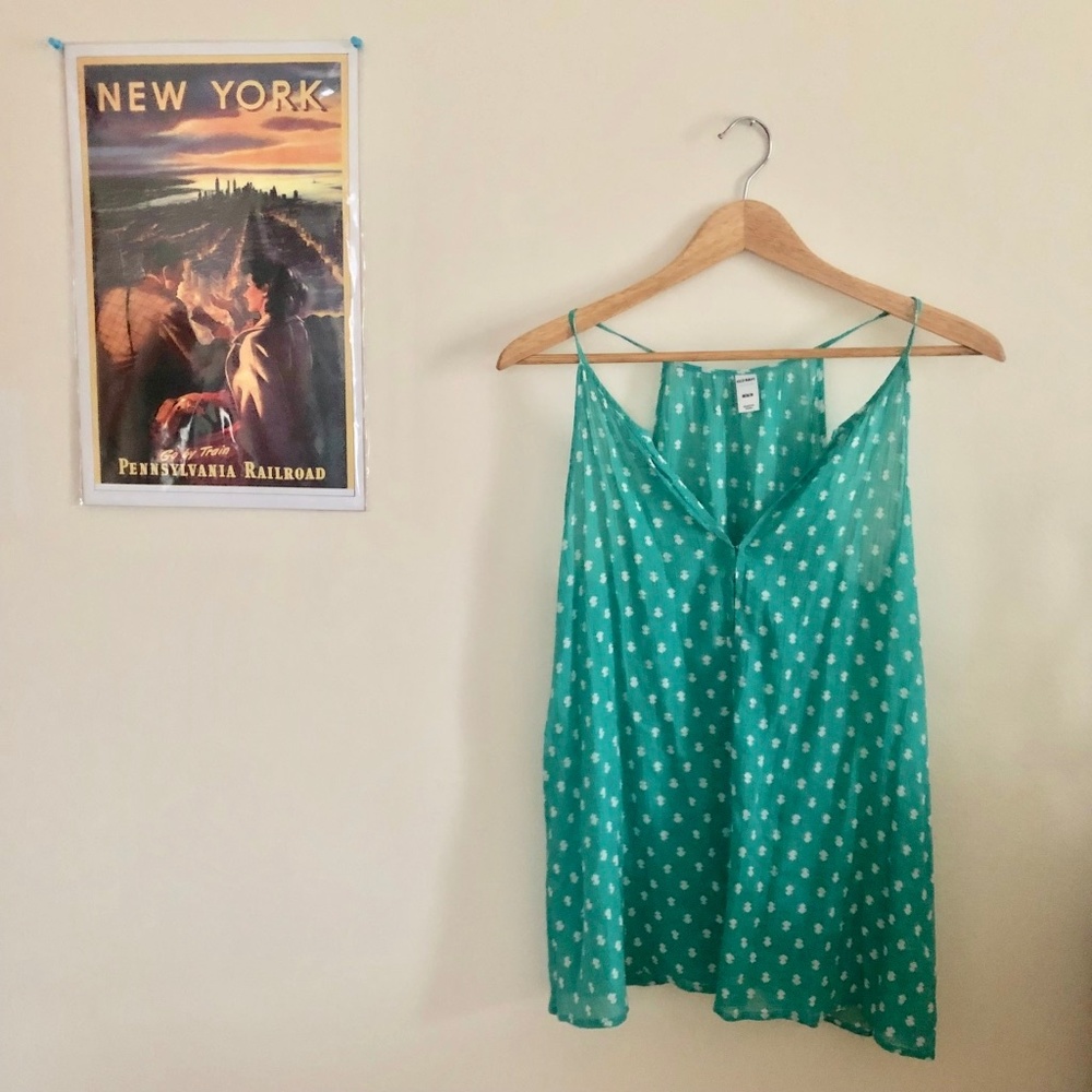 Blue/Teal Patterned Tank Top - Old Navy - Size M